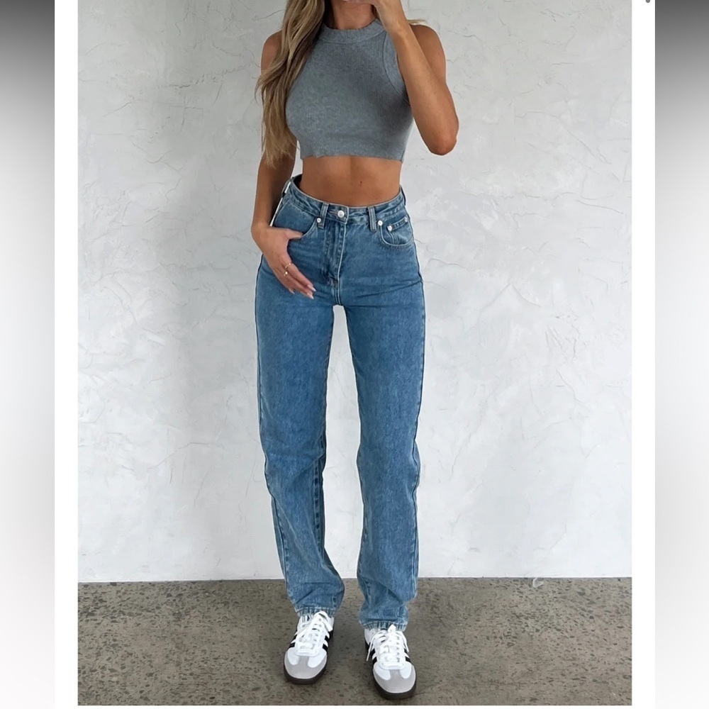 NWT Who's That Girl Straight Leg Denim Jeans 90's Blue size XS